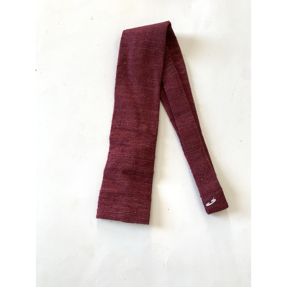 Vintage 1970s Rooster Mens Necktie Burgundy Textured Woven 53" Retro Square Tie